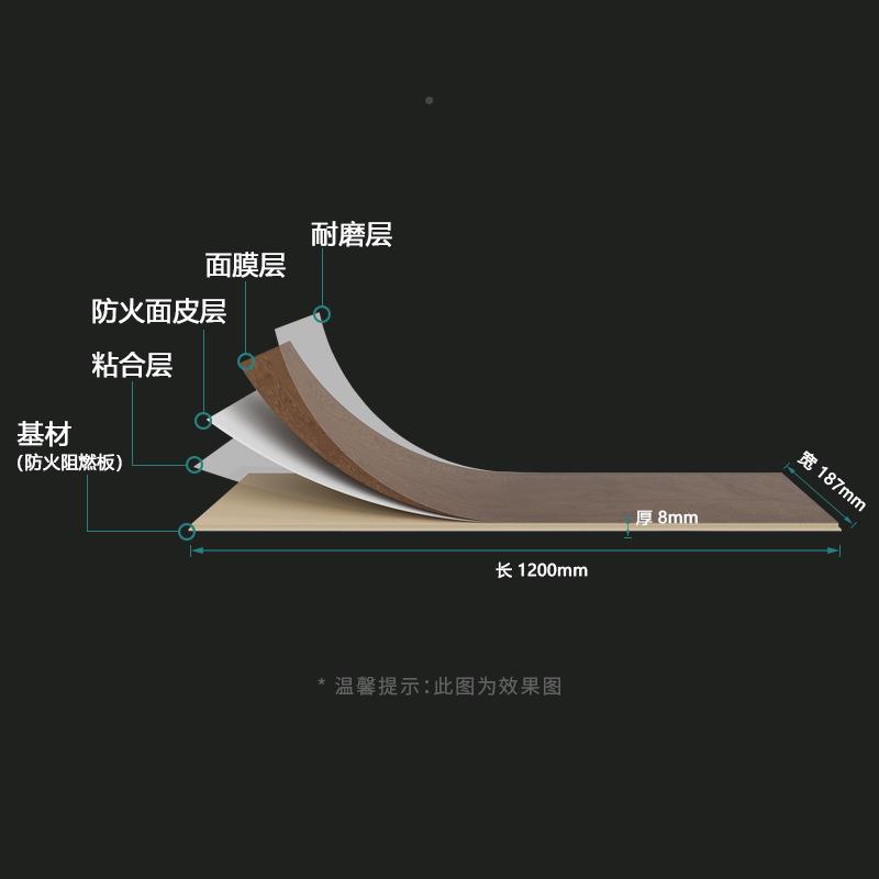普拉A级防火地板工装商用防火CIJ阻燃防防地潮防水滑石晶诺板图片
