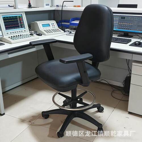 简约驾驶室操作椅子加高踏脚升降皮质座椅酒店前台接待椅船上凳子