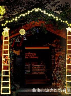 LE饰D圣诞节户外装子饰楼梯灯梯灯圣诞老人公仔件挂NLC楼梯发光装