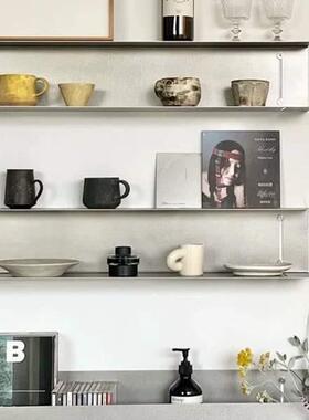 一字隔板不锈BIQ面钢工字形置物架壁示挂式多层上列墙展架墙装饰