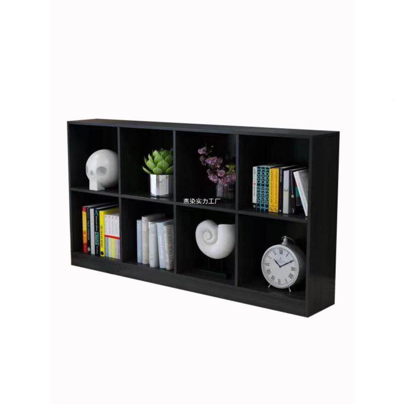 黑色八边格柜柜格子柜由组合置物架储物柜床书自收纳RQL柜落地展