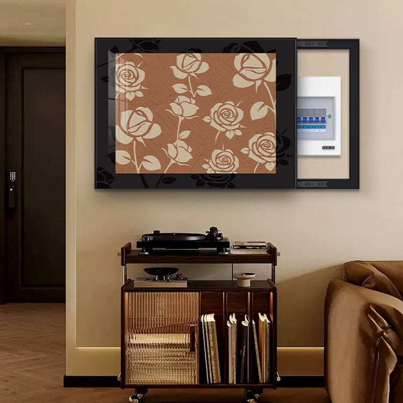 中古风电表箱装饰画现代轻奢艺术客厅免打孔配弱电箱遮挡开关挂画