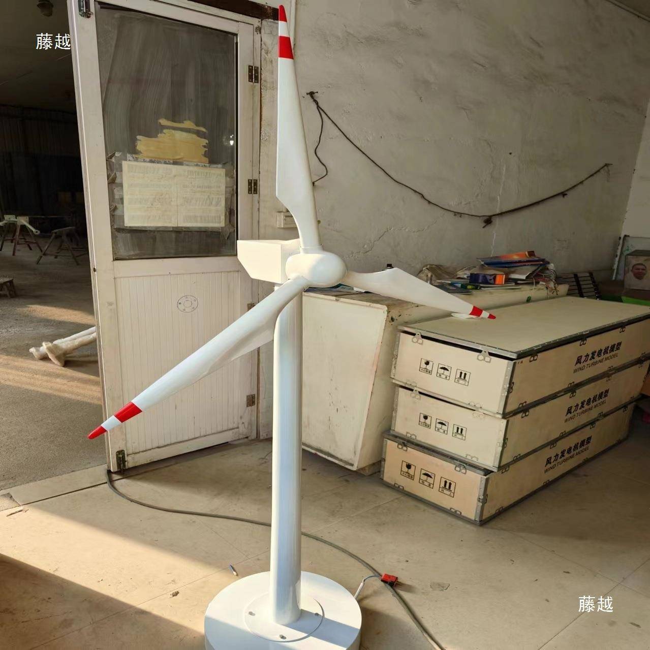 新款电动风机模型风力发电机展厅活动工艺品拼装发电风车