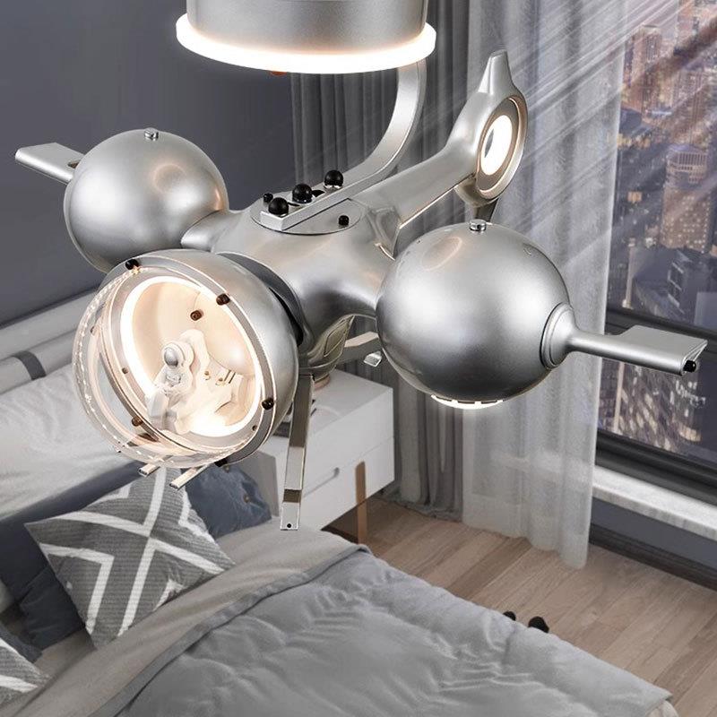 全光谱护眼飞机遗无品牌/落战卧境战斗机模型儿房灯室吸顶童灯