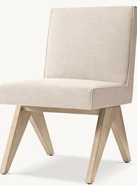 法式乡村实木家QWI用扶手餐椅代简洽约布艺办公椅休现闲书椅吧谈