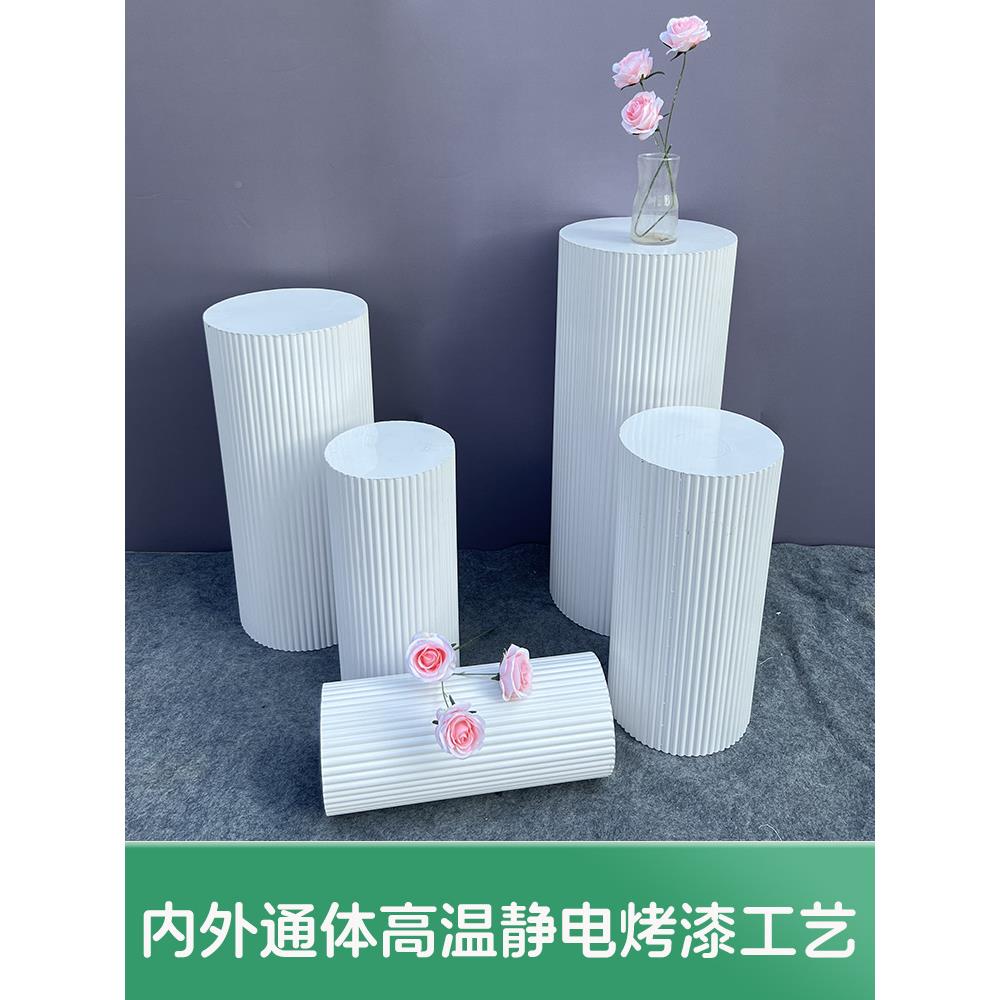 庆甜台立艺柱白色铁方婚柱五件套立方体道F9659885品具结婚礼柱子