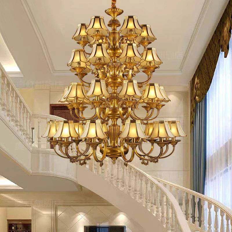 复古楼四层全大吊灯酒店459餐别铜墅大厅欧式厅大型工梯程灯,家装灯饰光源,智能吊灯,淘宝优惠券,粉丝福利购,淘宝优惠卷