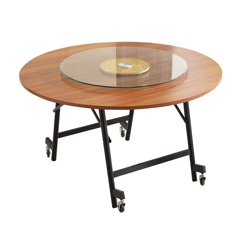 折叠桌家用简约圆桌简易圆形餐桌大圆桌面10人15可移动多功能饭桌