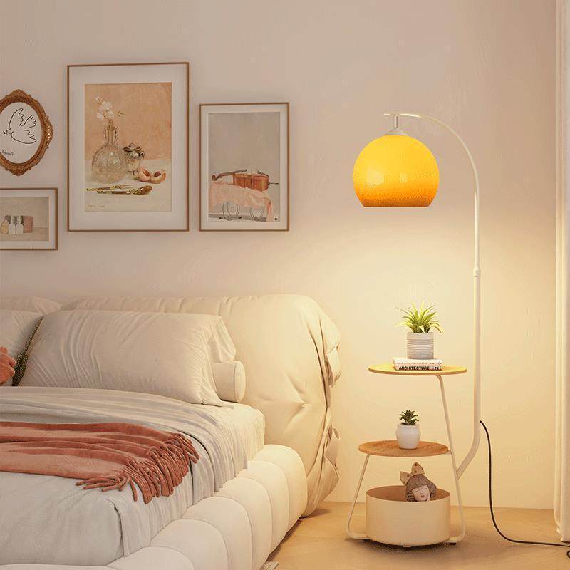 玻璃子12081客沙发落地灯卧室柚围床头柜一体台灯玻璃厅灯罩立式