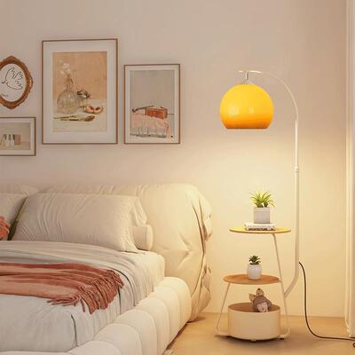 玻璃子12081客沙发落地灯卧室柚围床头柜一体台灯玻璃厅灯罩立式