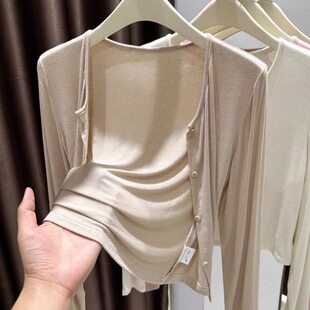 吊带裙外搭披肩防晒冰丝罩衫 薄款 针织小外套 超弹皮肤衣女夏季 开衫