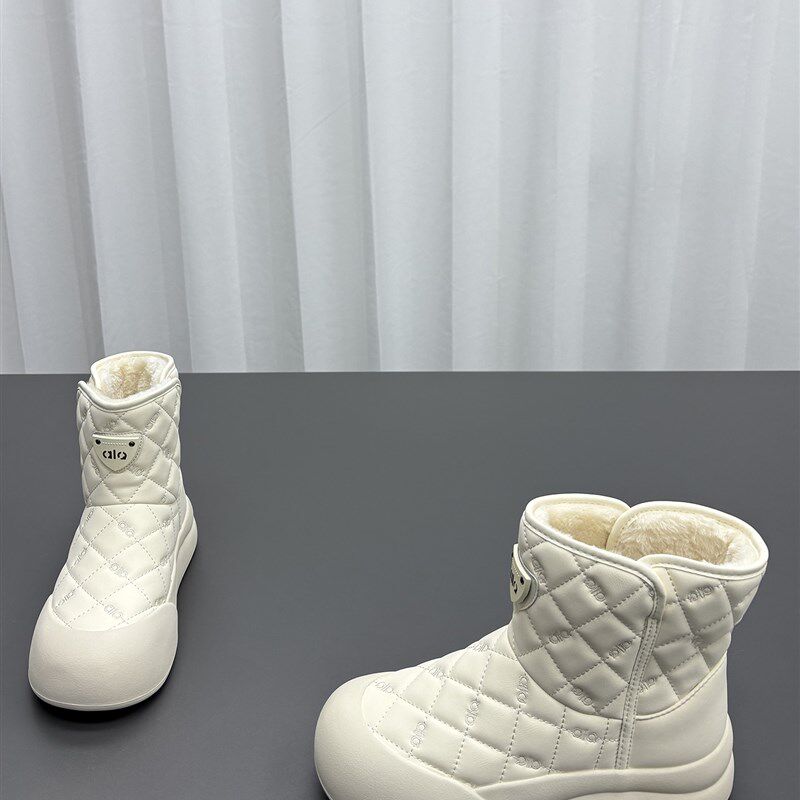 真皮羊毛雪地靴女2025冬季新款圆头加厚保暖防滑厚底百搭时尚棉靴