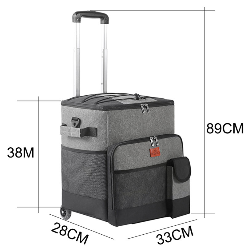 拉杆保温包户外加厚大容量u菜车便当冷藏箱袋野餐铝箔拉链手提冰