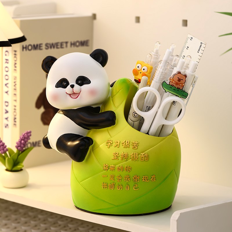 可爱文创笔筒f办公室桌面装饰摆件学生书桌中国风礼物儿童男孩