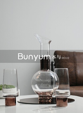 简约透明玻璃酒杯酒瓶s摆件轻奢醒酒器酒壶餐桌样板间酒具装饰