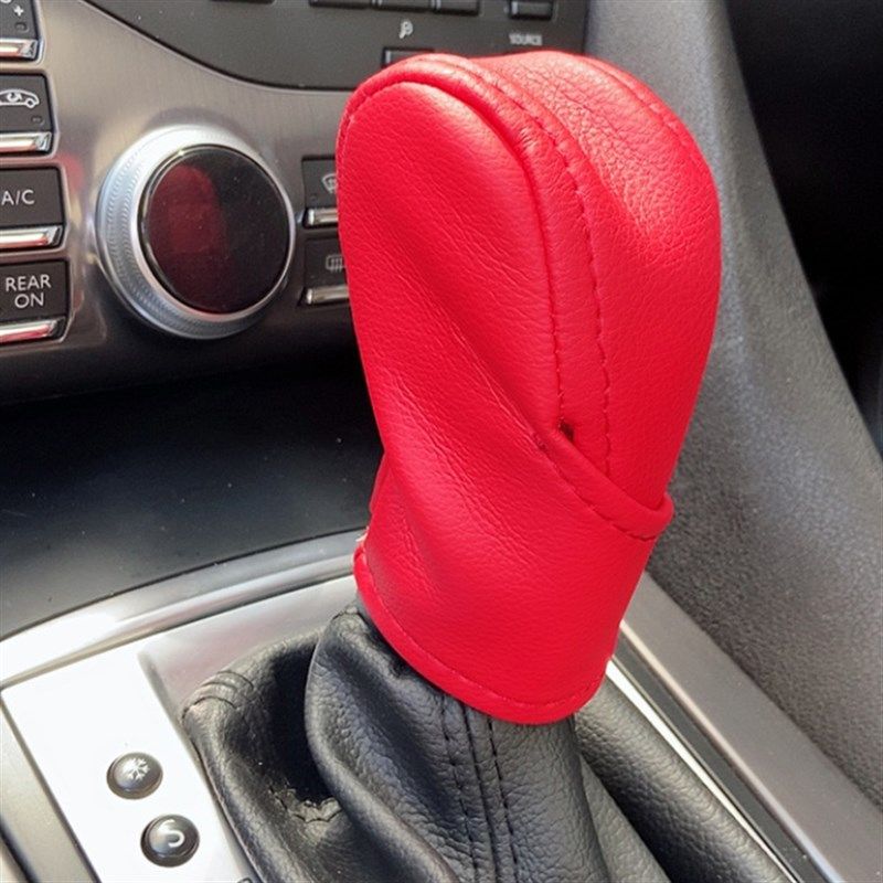 翻毛皮汽车排挡套手缝p档把套档位套手动自动挡挂挡套通用款手刹