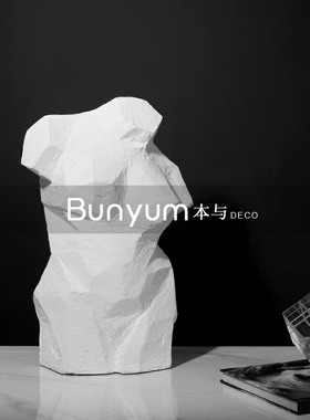 北欧式轻c奢抽象人物女雕塑摆件样板房间售楼处软装饰品酒店