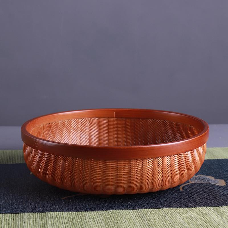 七月七大竹漆WKE编果篮茶具收纳篮制竹水果篮竹编篮子精品竹编