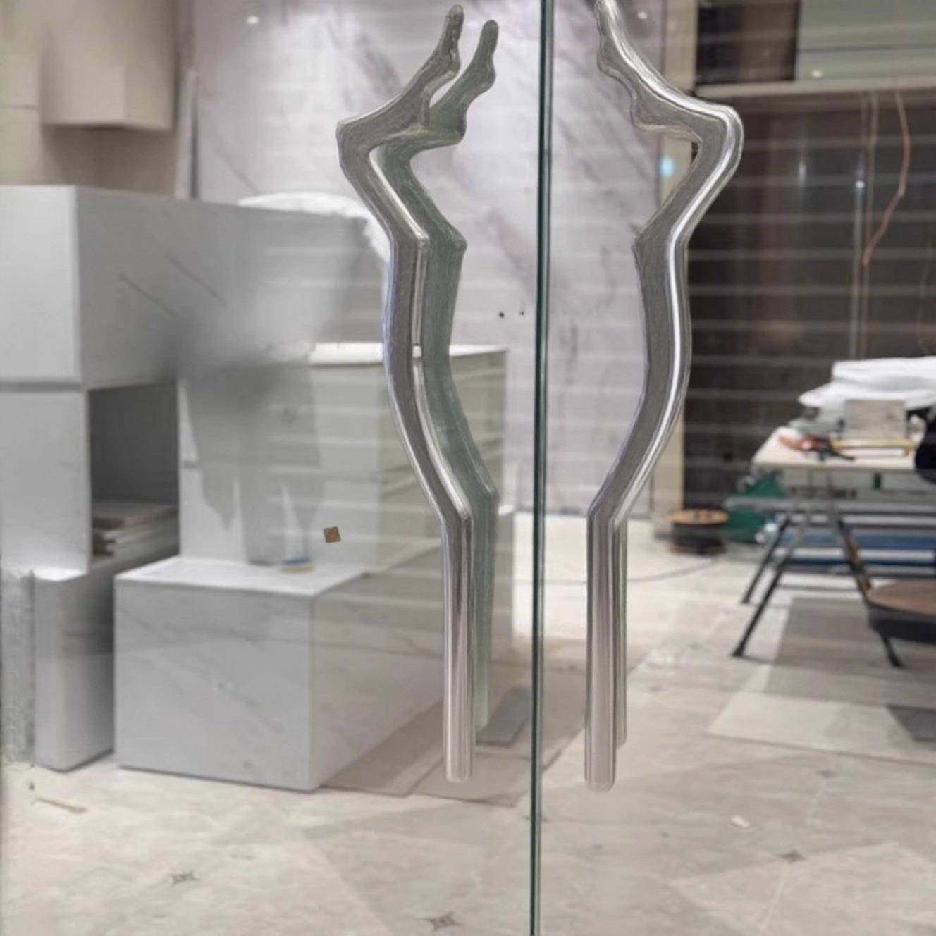 RFD门玻璃异拉手仿古铜手形树杈大门拉创意艺术风酒店别墅木门把