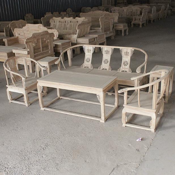 北方老榆木沙发几中茶式实椅木皇宫白茬白胚坯仿VHG古小型户工厂