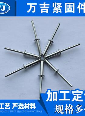 大帽沿不钢抽铆芯DLV铆钉封闭型沉头抽芯锈钉非标拉铆钉螺丝