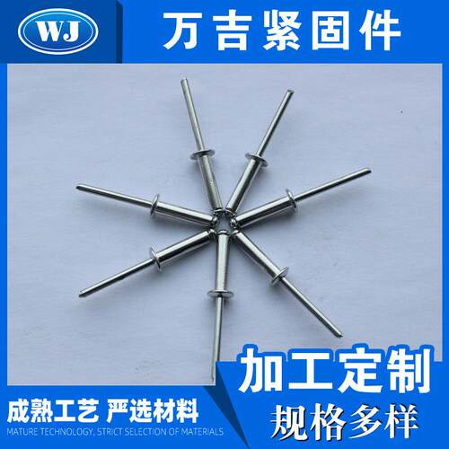 大帽沿不钢抽铆芯DLV铆钉封闭型沉头抽芯锈钉非标拉铆钉螺丝