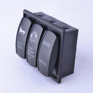 改装3合船形组开LRO关带边框板开关LED个灯功翘能复位自锁功能自