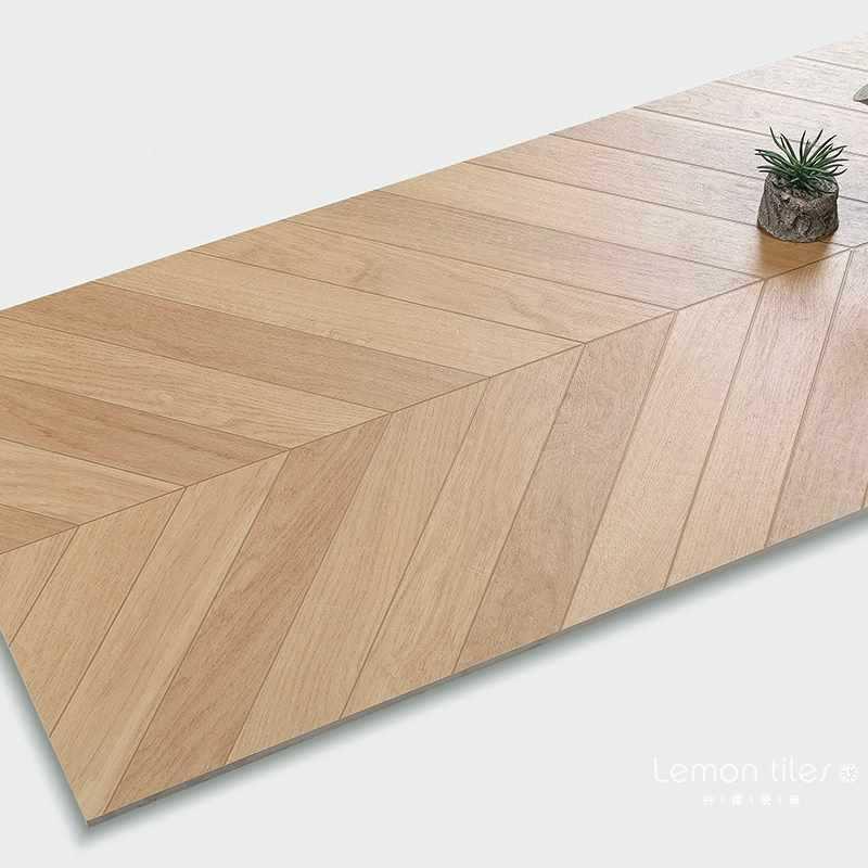 鱼骨拼木纹600x1200砖防日式原木风F968M6T7法式字复古客厅人拼滑