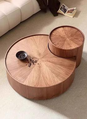 M1代CWE0古3X#中风圆茶几组合小户型客厅设计师创意复古茶台现简