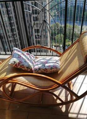 阳老台真藤摇椅大人摇摇椅藤椅家用午睡懒UVE人椅人躺椅遥椅逍秋