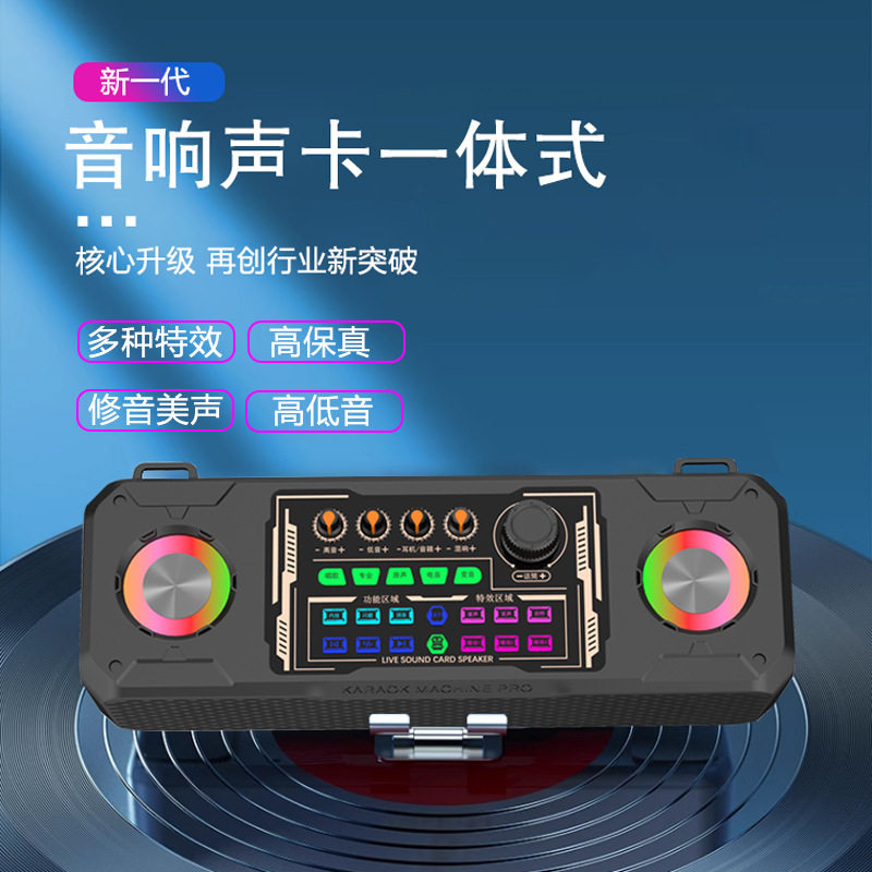 宗音S901主播带货直播声卡一体机户外家用卡拉ok唱歌麦克风套装