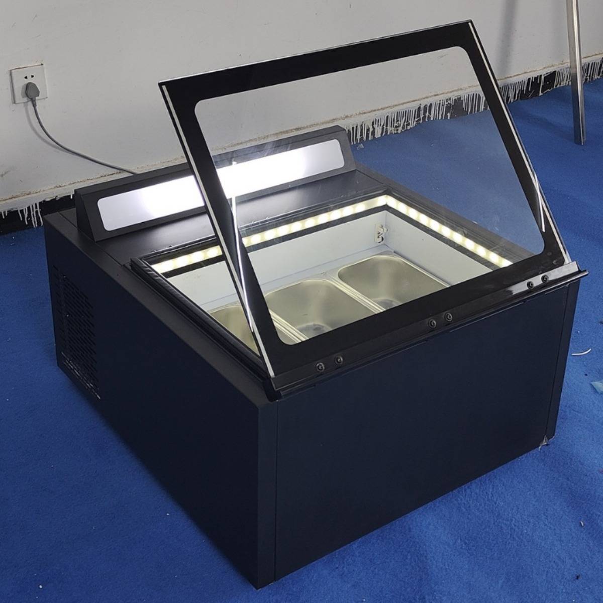 摆摊店铺商用冰淇淋甜品冰柜 台式冰激凌冷冻花车展示柜商用冰柜