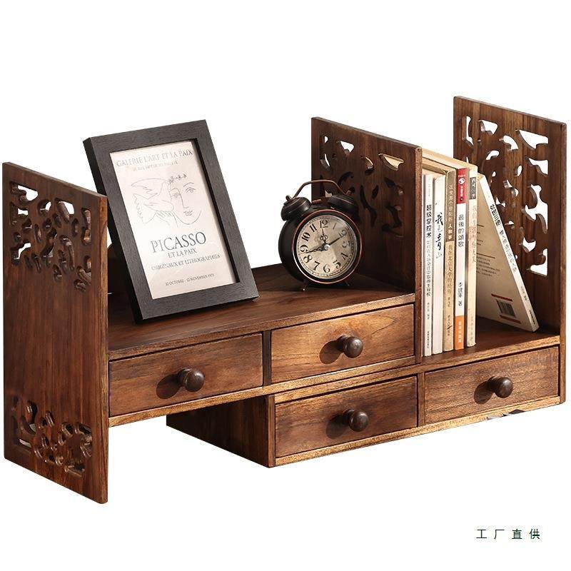 桌复古实木办面置物架公桌桌书桌上小书架飘窗架子中式书BPW柜收,电子元器件市场,其它元器件,淘宝优惠券,粉丝福利购,淘宝优惠卷