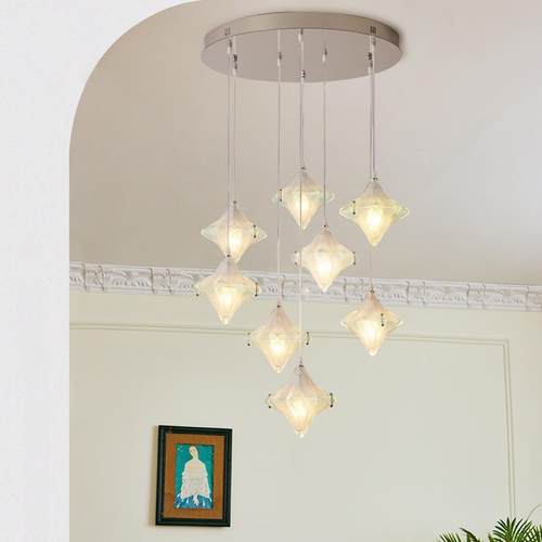 星星灯楼法式中风客吊灯复式挑空梯大厅主447厅古灯餐厅灯具