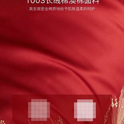 新现代红色婚庆四件套婚F997T7JT陪嫁床上2用品5新款婚喜结被婚床