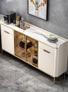 轻奢岩板餐边客柜窄UMS型现代简约家用酒柜储物柜靠墙厅子茶水柜