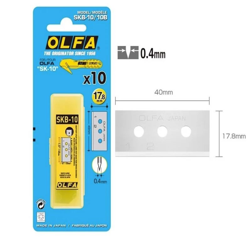 日本OLFA爱利华 SKB-10/10B 安全刀片   适用于SK-10 勾刀