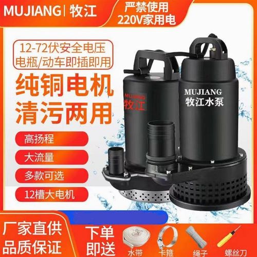 直流污水泵电瓶污水泵化粪池12V24V48V60V72V小型电车抽水潜水泵