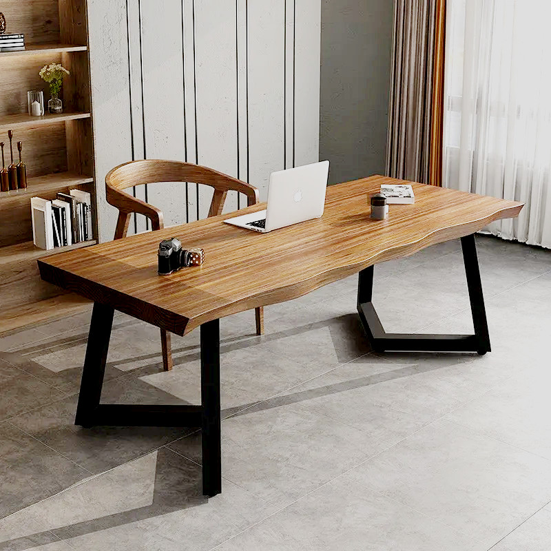 实木会议桌工作台书桌电脑桌洽谈桌椅办公桌简约现代大型长条桌子