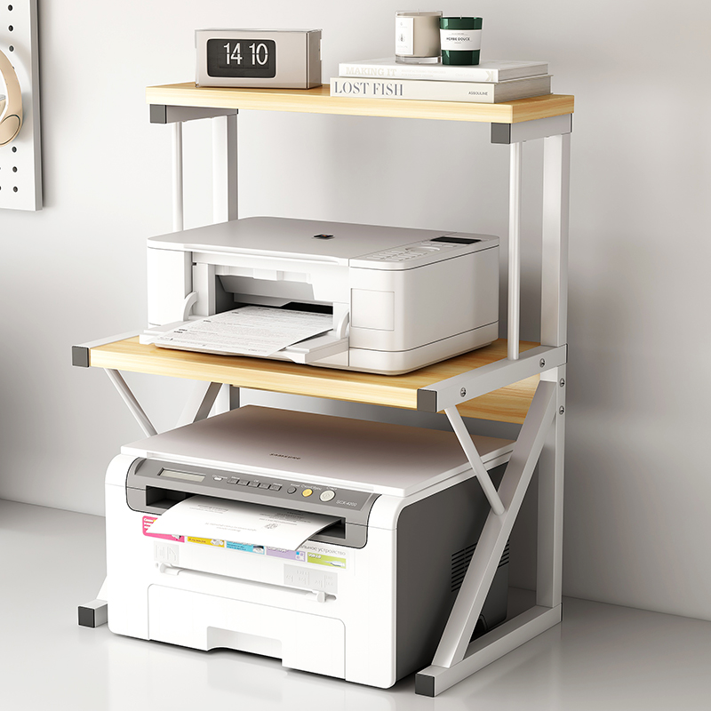 印表机置物架桌面整理架办公室台面架子置物架家用放电脑桌收纳层