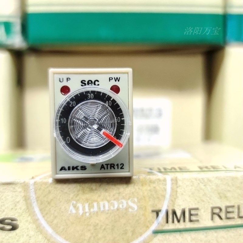 原装AIKS爱克斯时间继电器控制器ATR12-A2 0-60S AC220V sec 8脚