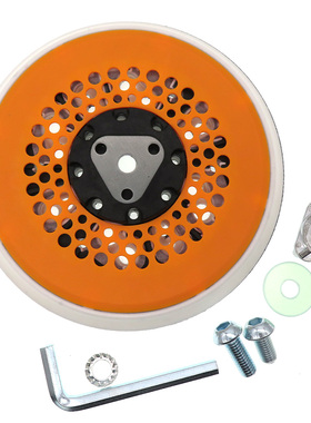 6寸53孔多孔橙色打磨盘150mm网格砂盘无尘盘腻子漆面墙面抛光盘