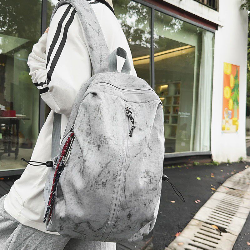 轻便减负休闲帆布背包男涂鸦印花书包女高中生大学生旅行双肩包潮