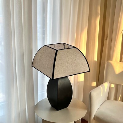 Lifepoem新中式布艺台灯黑色卧室书房vintage民宿摄影氛围灯