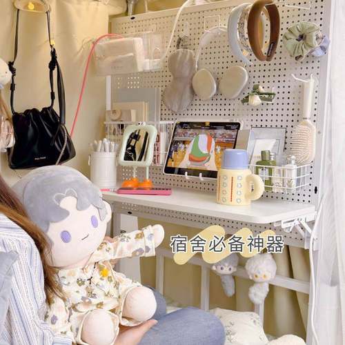 洞洞板床上桌宿舍可折桌叠上下铺悬ORT空电子脑置大尺寸物架小桌