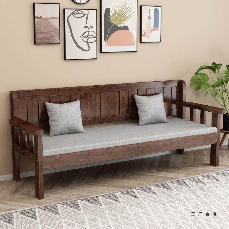 实木沙发现无品牌/代简三约小户型欧式阳卧室台客厅人四人靠背长