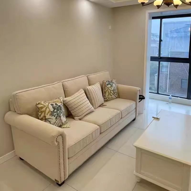 美式极简716风沙发复棉麻奢中古户轻型客厅三人位组小合时尚布艺