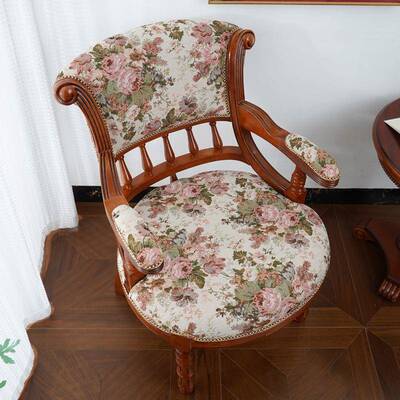 式实木扶手高档25801布艺靠背欧扶手椅椅洽谈接待艺椅书房休闲布