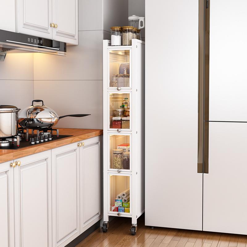 6B7厨房夹缝置F7678SH6物架落多层带门冰箱侧收面20c6m宽缝隙纳柜