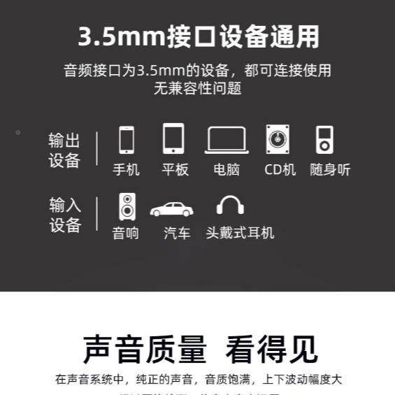 AUX音频线车用3.5mm连公公手机汽QES音响对接车线